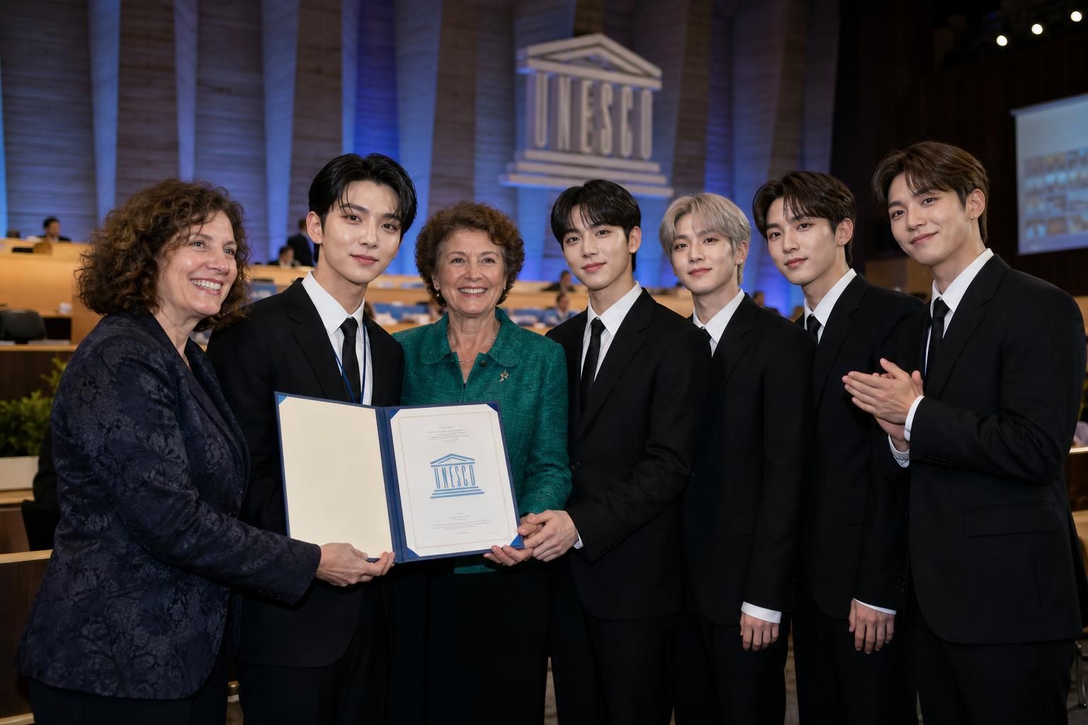 [UNESCO youth, SEVENTEEN Joshua] Image explaining the article's impact and background - UNESCO’s relationship with SEVENTEEN...