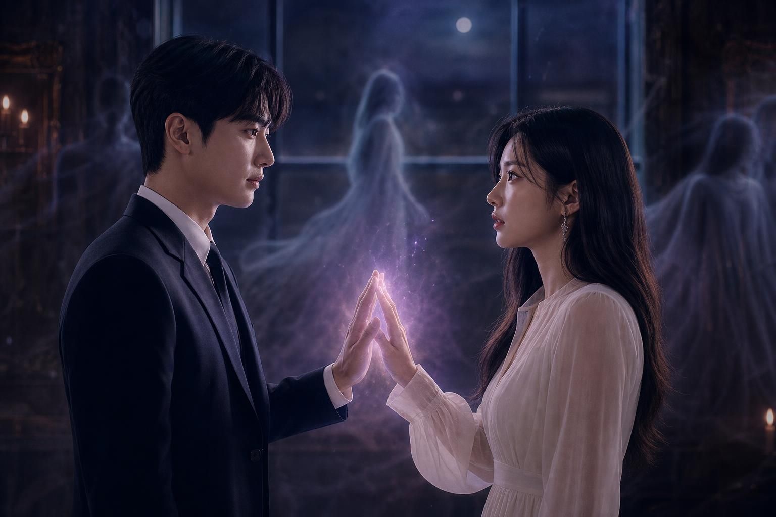 ghost romance Image explaining the article's impact and background - In the poster’s messaging, the moment their hands touch...