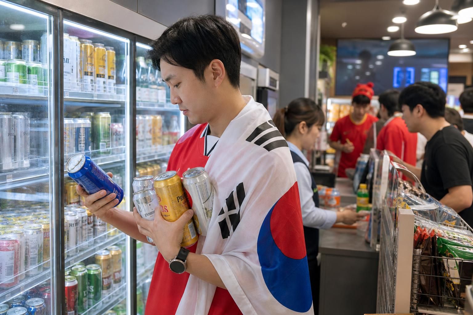 Gwanghwamun beer Image explaining the article's impact and background - Third, World Cup fandom frequently involves group vie...