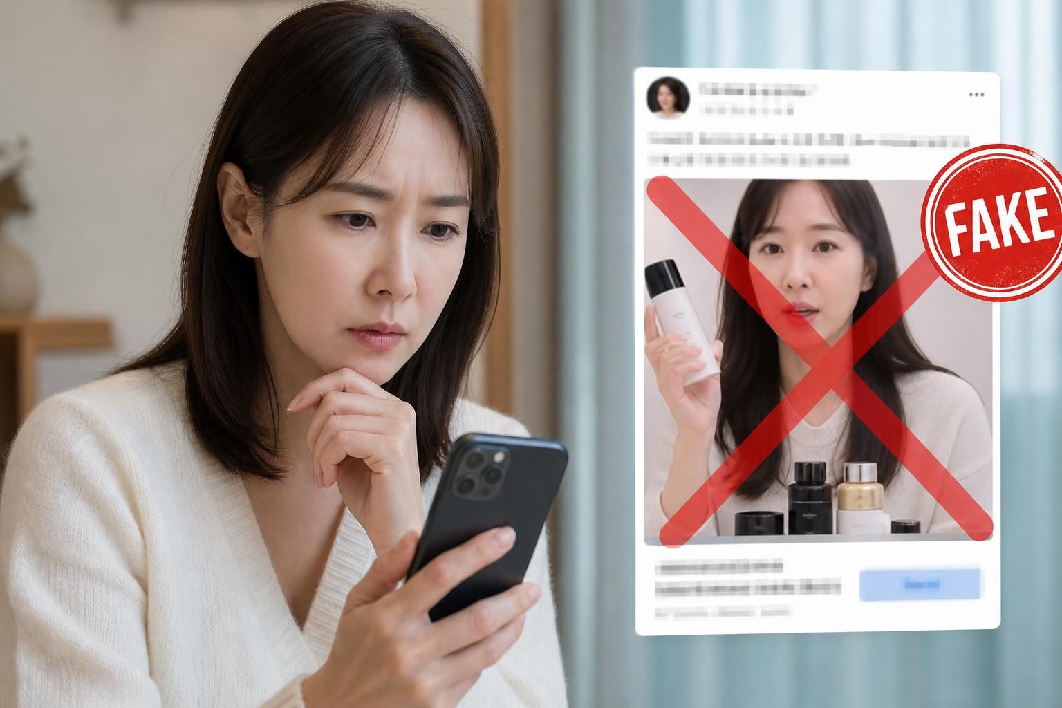 AI deepfake Image explaining the article's impact and background - By using a recognizable public figure, fraudsters can comp...