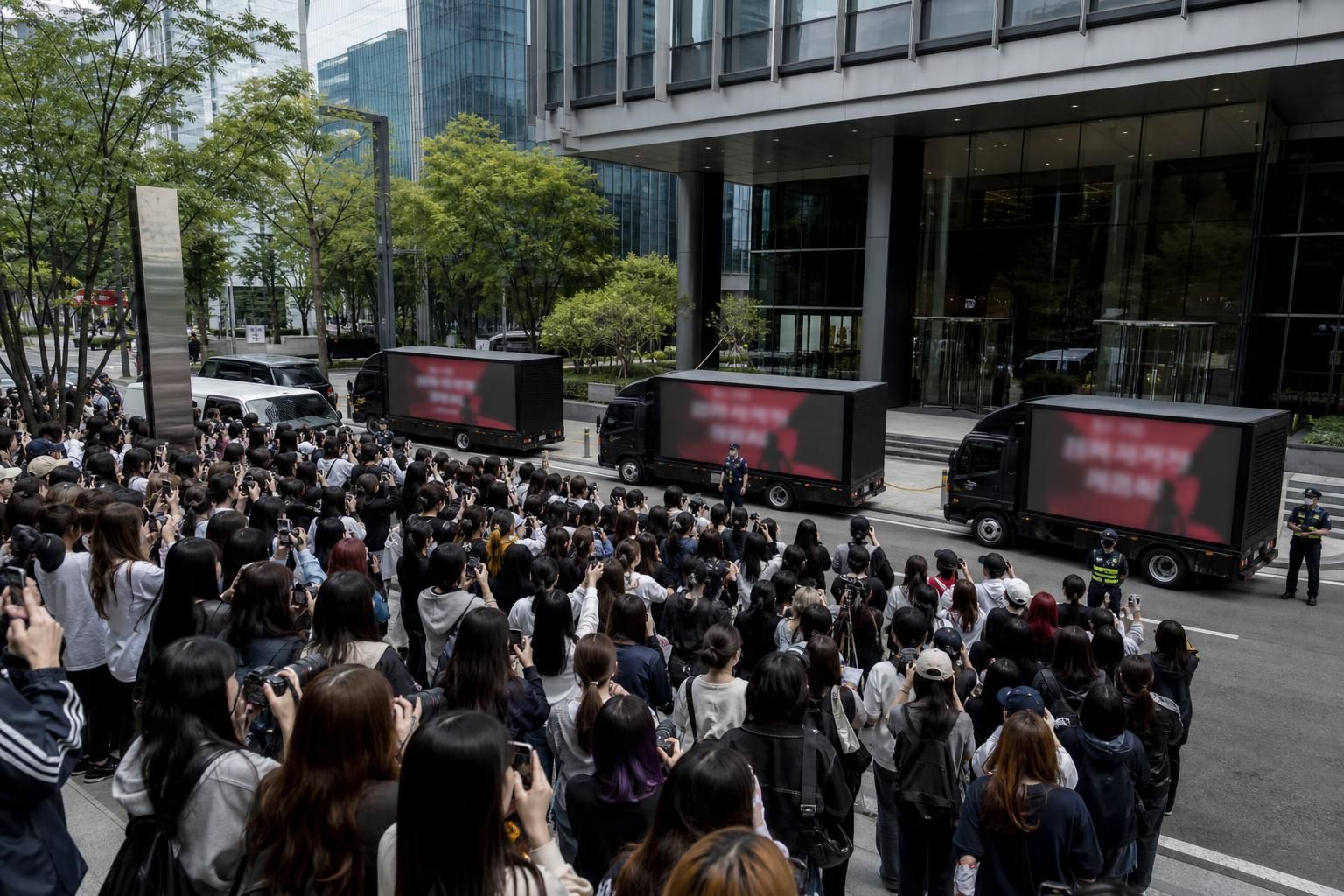 [ENHYPEN crowd] Image explaining the article's impact and background - For “OT7” supporters, the protest was presented as a b...