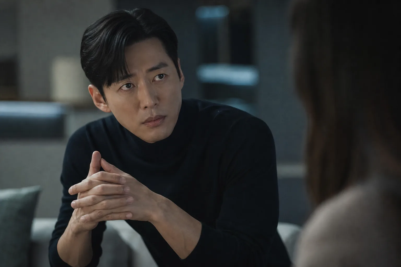 Studio poster shoot concept for a tense Korean thriller drama