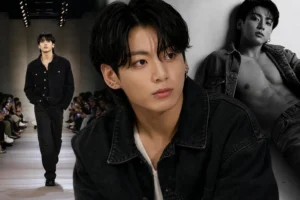 Editorial fashion week scene representing BTS Jungkook discussing anxiety at public events