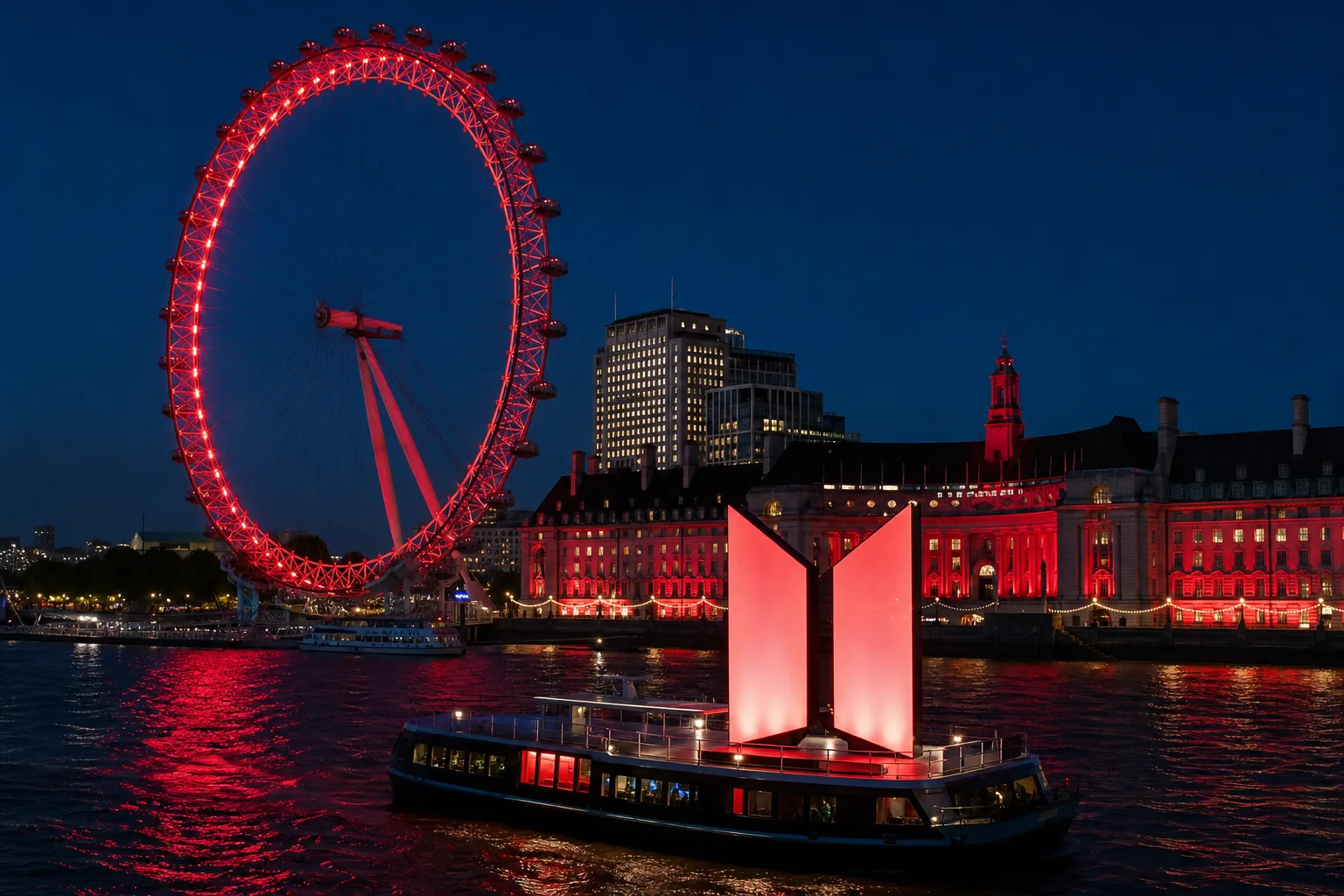 London Eye lighting concept for BTS ARIRANG tour event