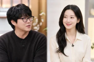 Sung Si Kyung and Moon Ga Young entertainment news inspired studio interview scene