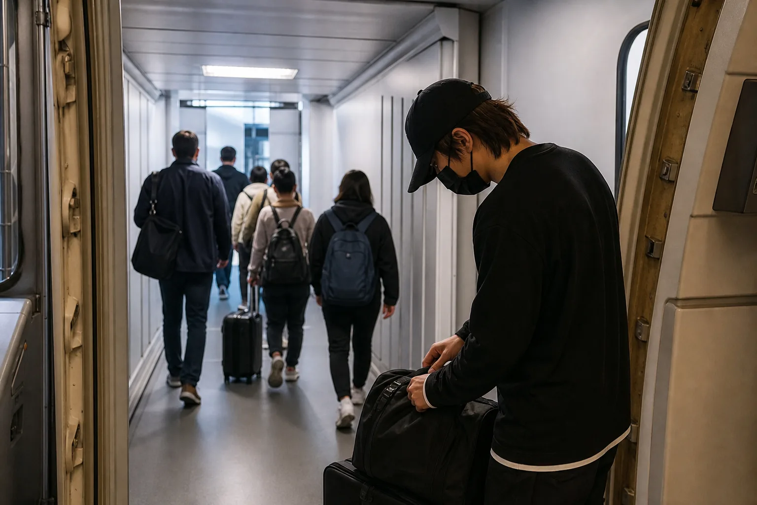 Quiet airport boarding bridge representing passenger flow questions in the CORTIS controversy
