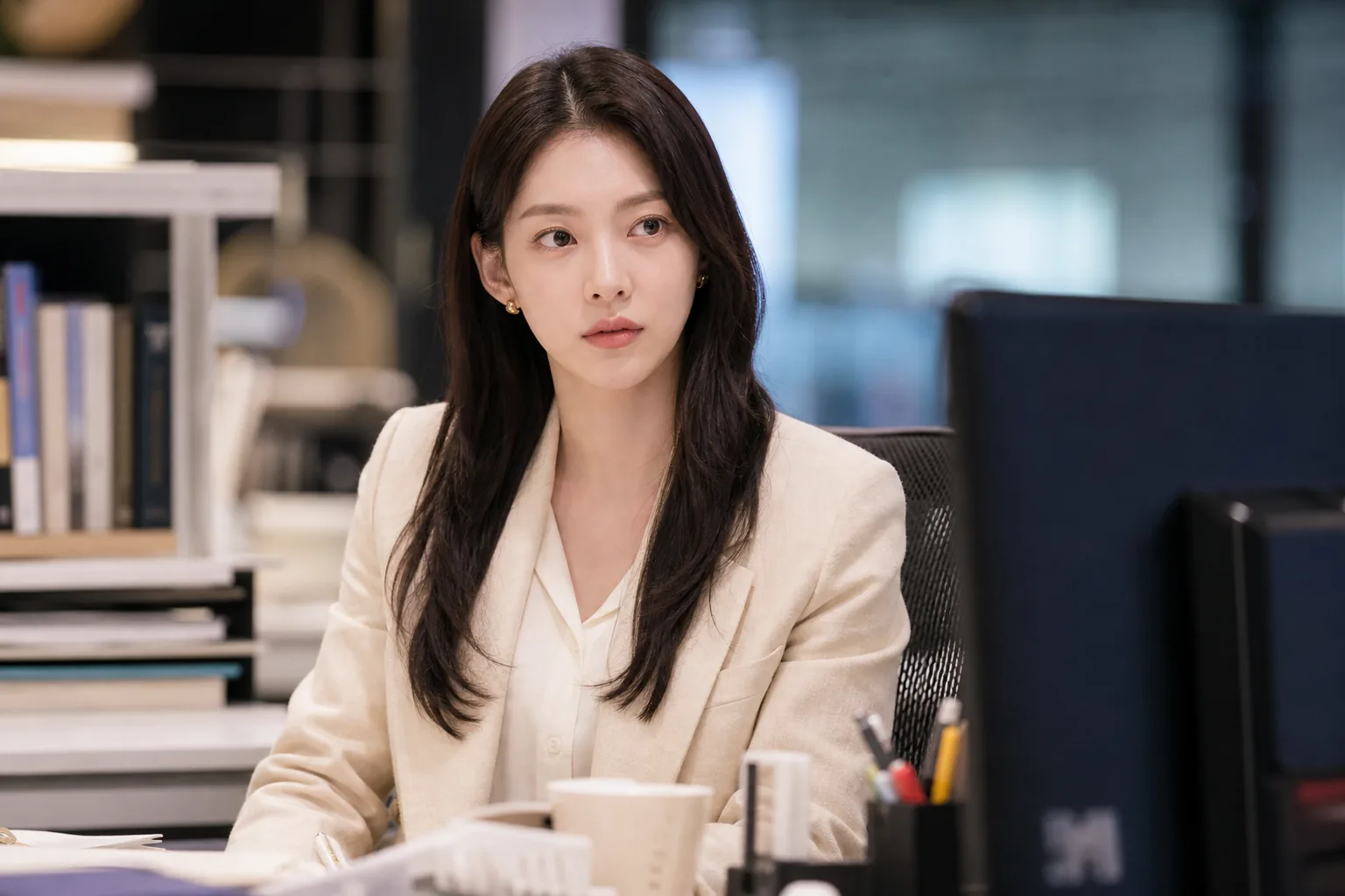 Modern Korean office drama setting for A Casual Lie web novel adaptation