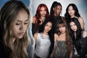 Editorial image representing KATSEYE interview coverage and girl group media scrutiny