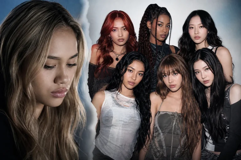 Editorial image representing KATSEYE interview coverage and girl group media scrutiny