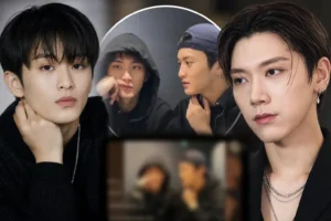 K-pop livestream discussion on a laptop screen with fans reacting online