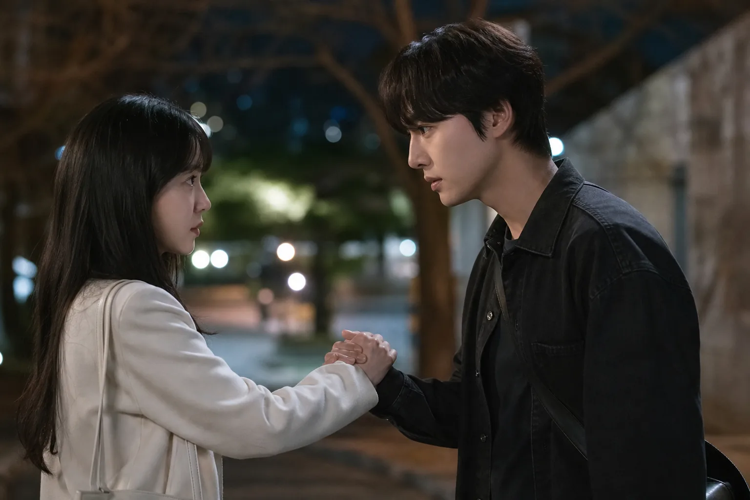 Korean romance drama teaser showing a tense supernatural first encounter