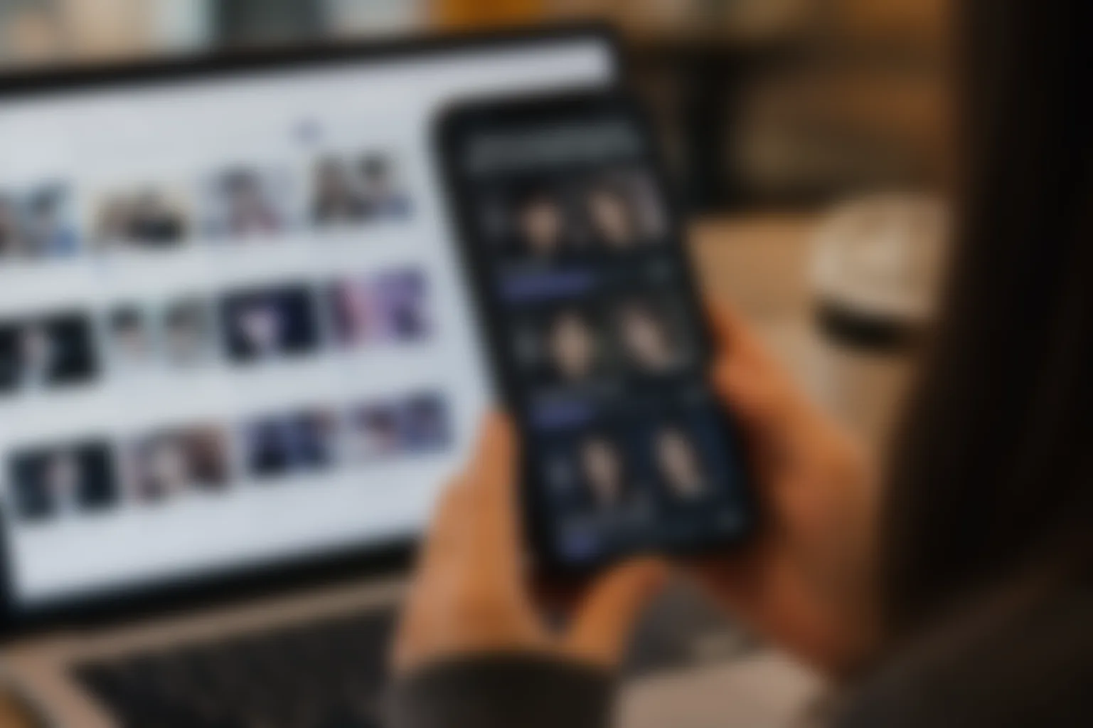 K-pop fan poll results being discussed on smartphones and laptops