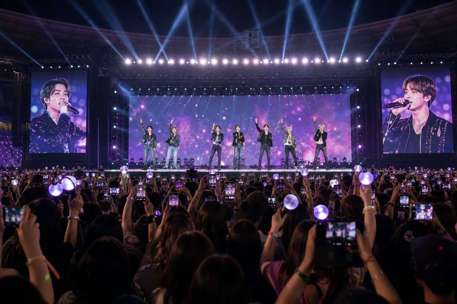 Concert audience and arena lights illustrating BTS's record May tour gross