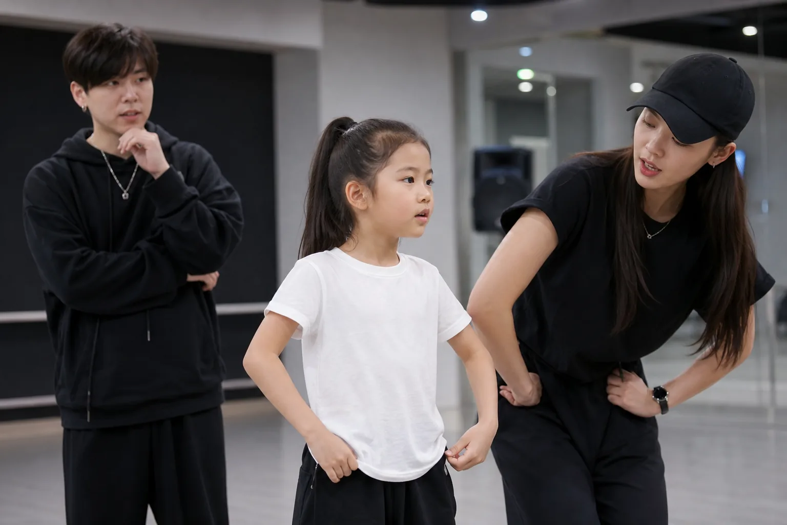 Young K-pop trainee practice room concept for Hee Yul idol training story