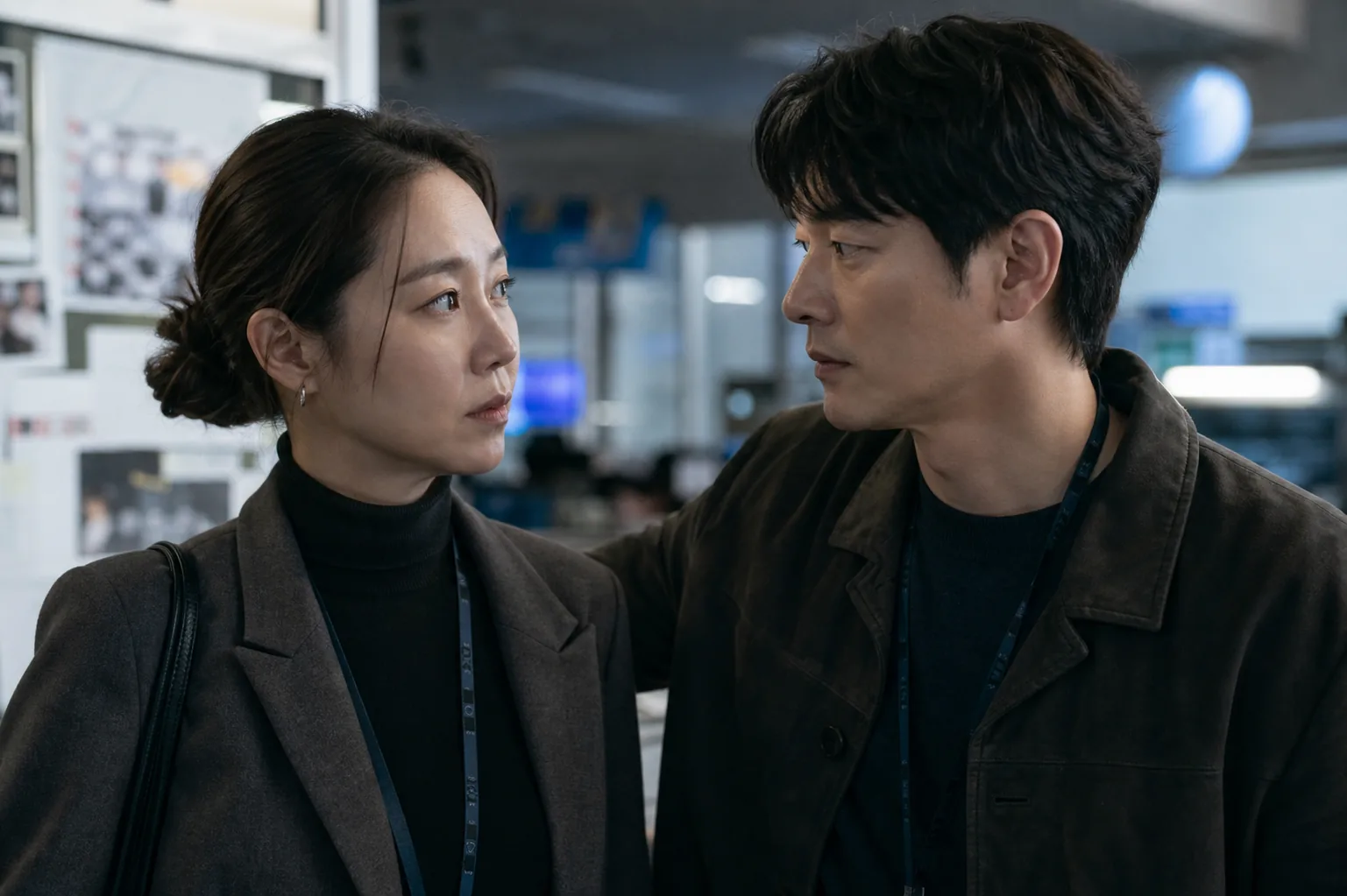 K-drama couple at home facing a hidden thriller secret