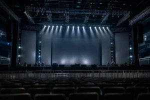 Empty modern concert venue representing NouerA Taipei concert postponement