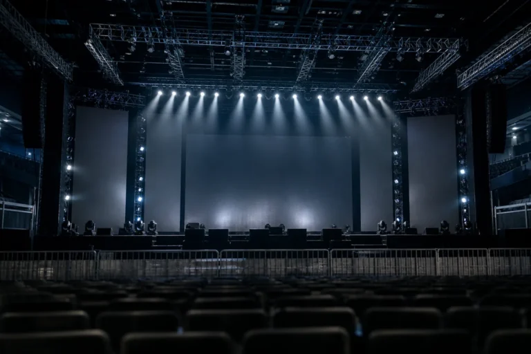 Empty modern concert venue representing NouerA Taipei concert postponement
