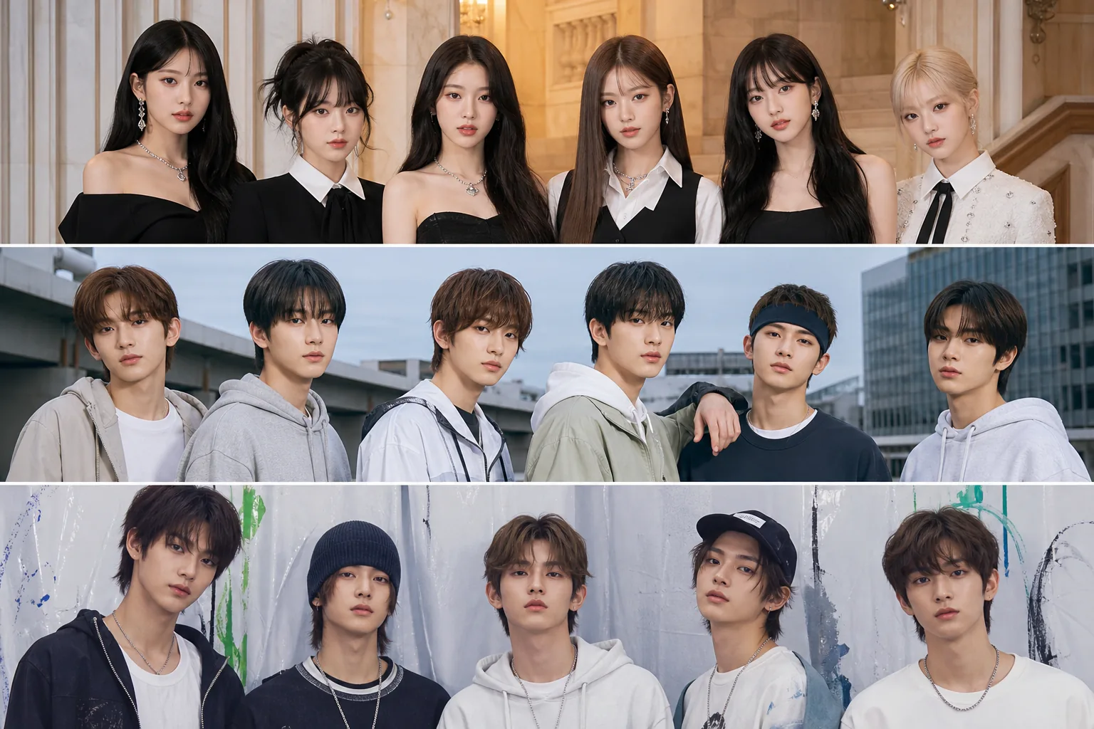 K-pop market data and album displays representing Japan fan demand