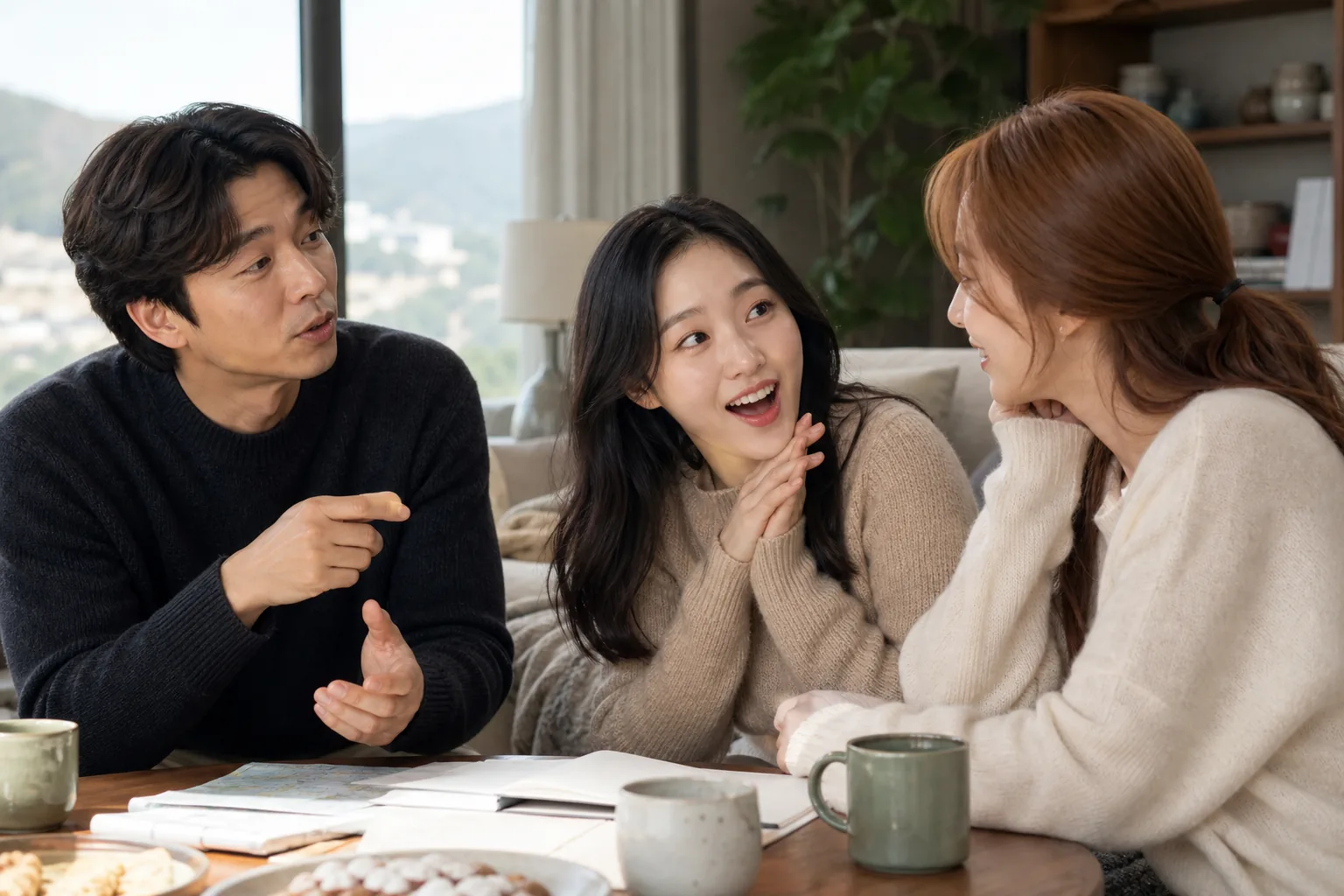Cast members planning a nostalgic K-drama filming location trip
