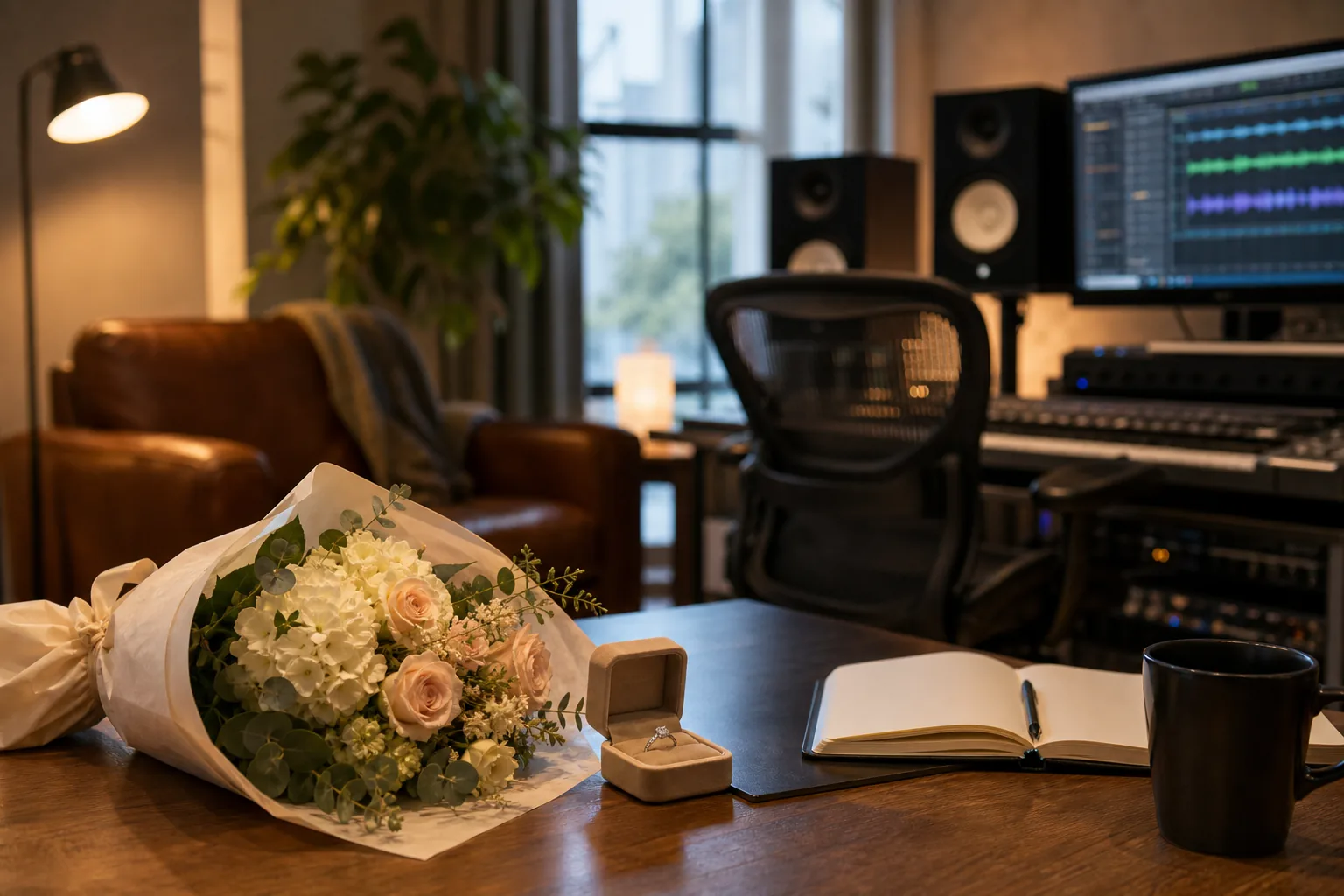 AI editorial image explaining Korean entertainment wedding announcement context