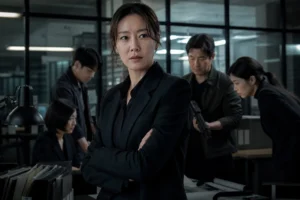 Office thriller scene representing Kong Hyo Jin drama A Bona Fide Killer