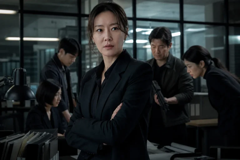 Office thriller scene representing Kong Hyo Jin drama A Bona Fide Killer