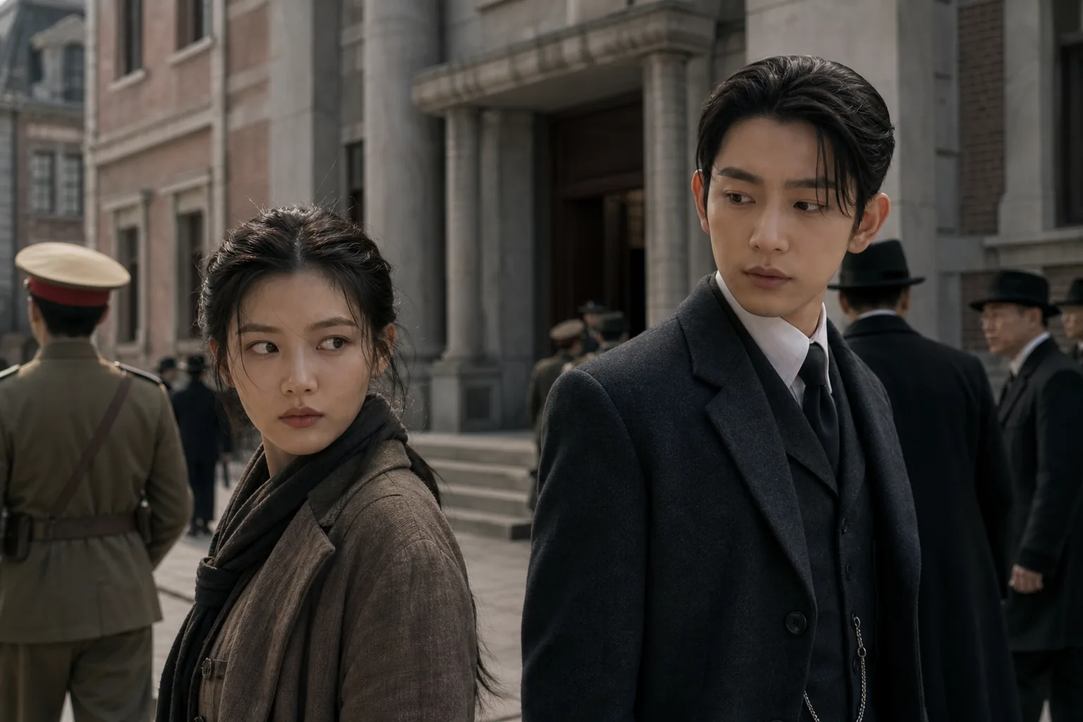 Gyeongseong period drama setting with undercover mission atmosphere