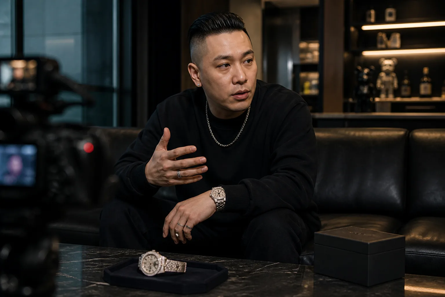 Korean rapper Simon D home filming privacy and security concept