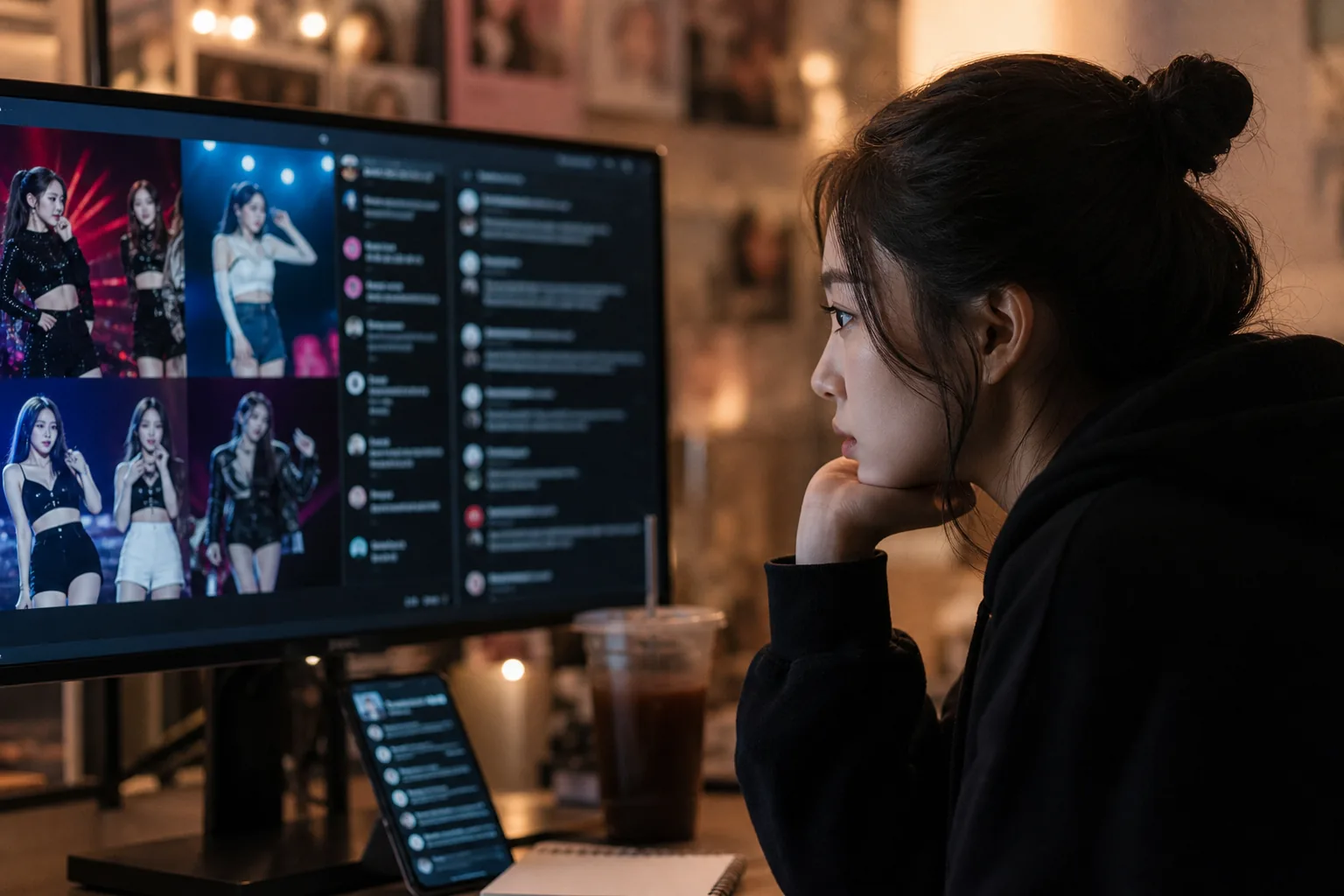Fans discussing K-pop performance criticism online