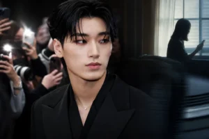Editorial image representing ATEEZ San dating rumor debate and K-pop idol privacy