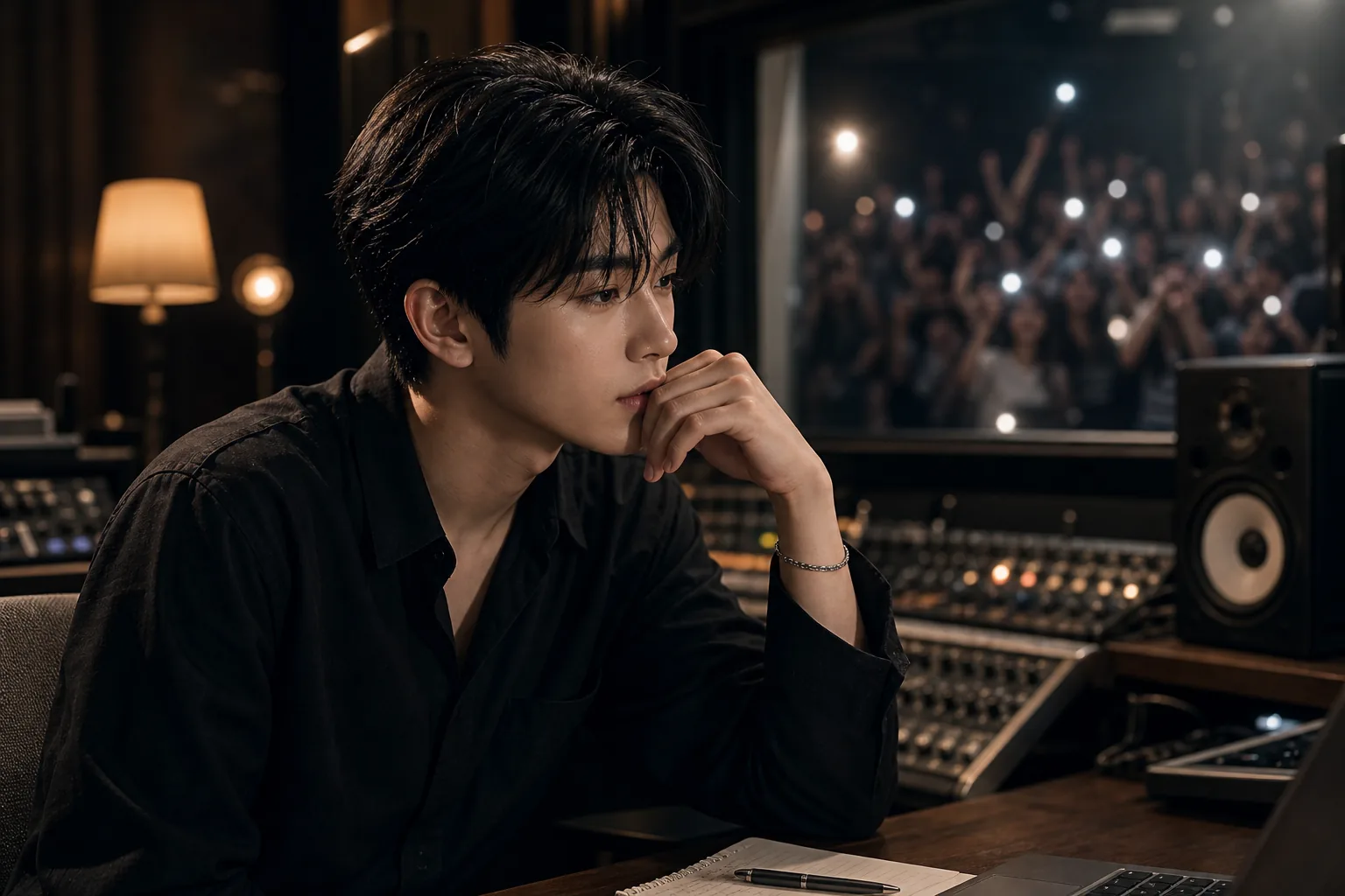 Modern K-pop studio and fan anticipation for Jaehyun solo music