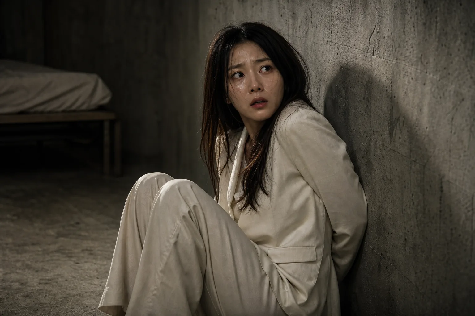 Concrete room kidnapping scene in Korean thriller drama The Husband