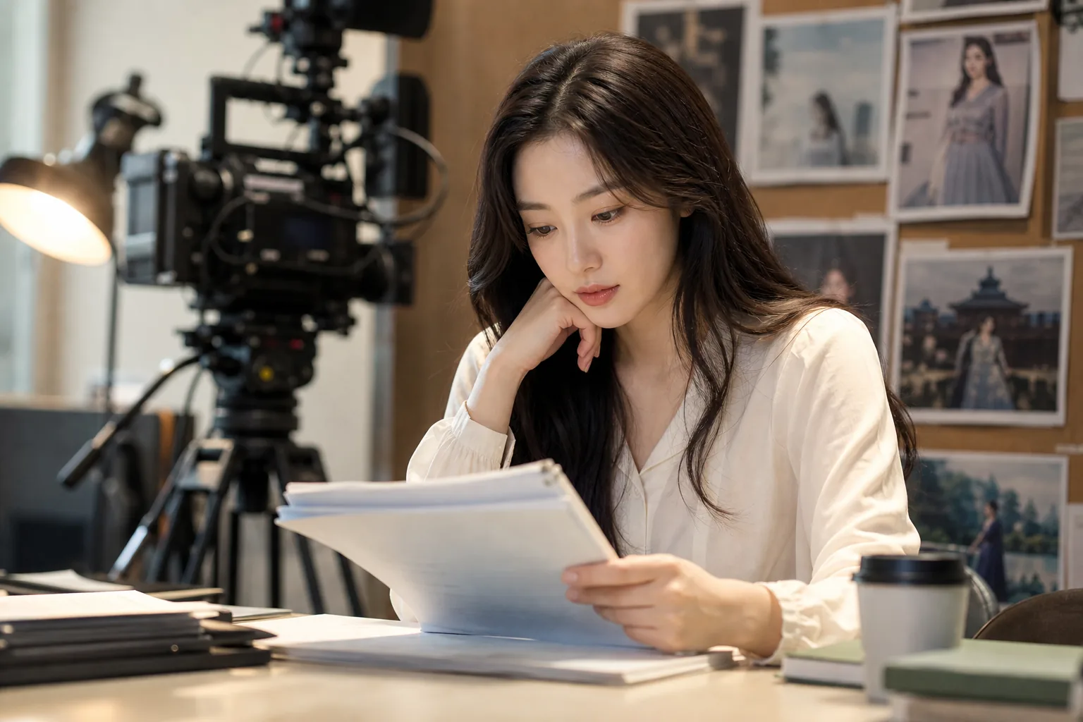 K-drama production planning board showing actress career momentum