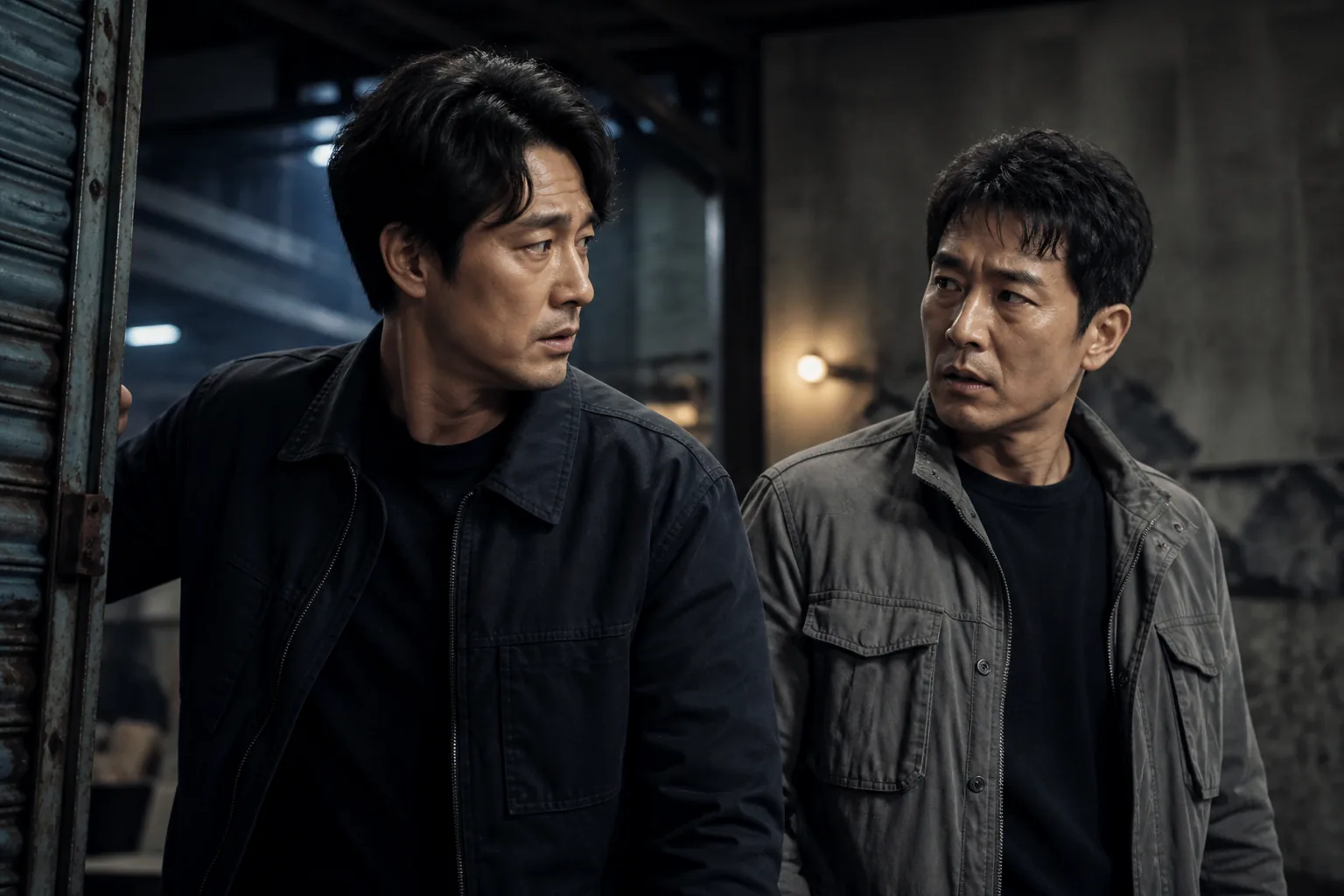Two allies preparing for a tense rescue mission in a Korean action drama