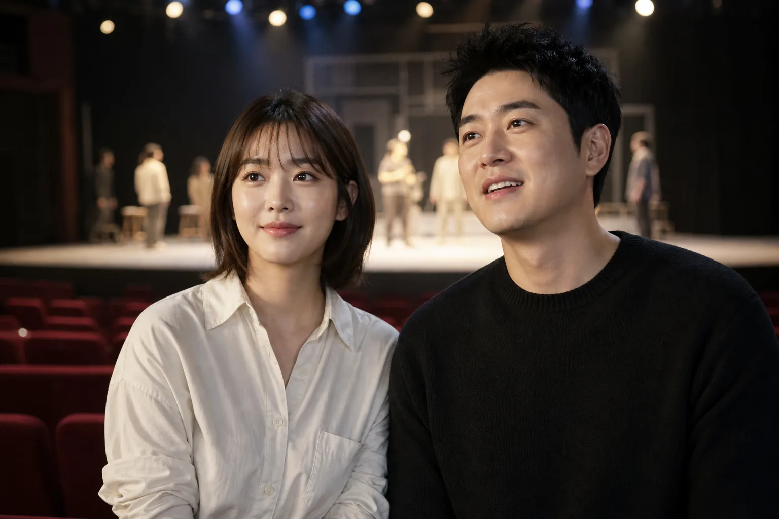 Korean comedy stage and entertainment news coverage of Na Hyun Young and Kim Dae Sung