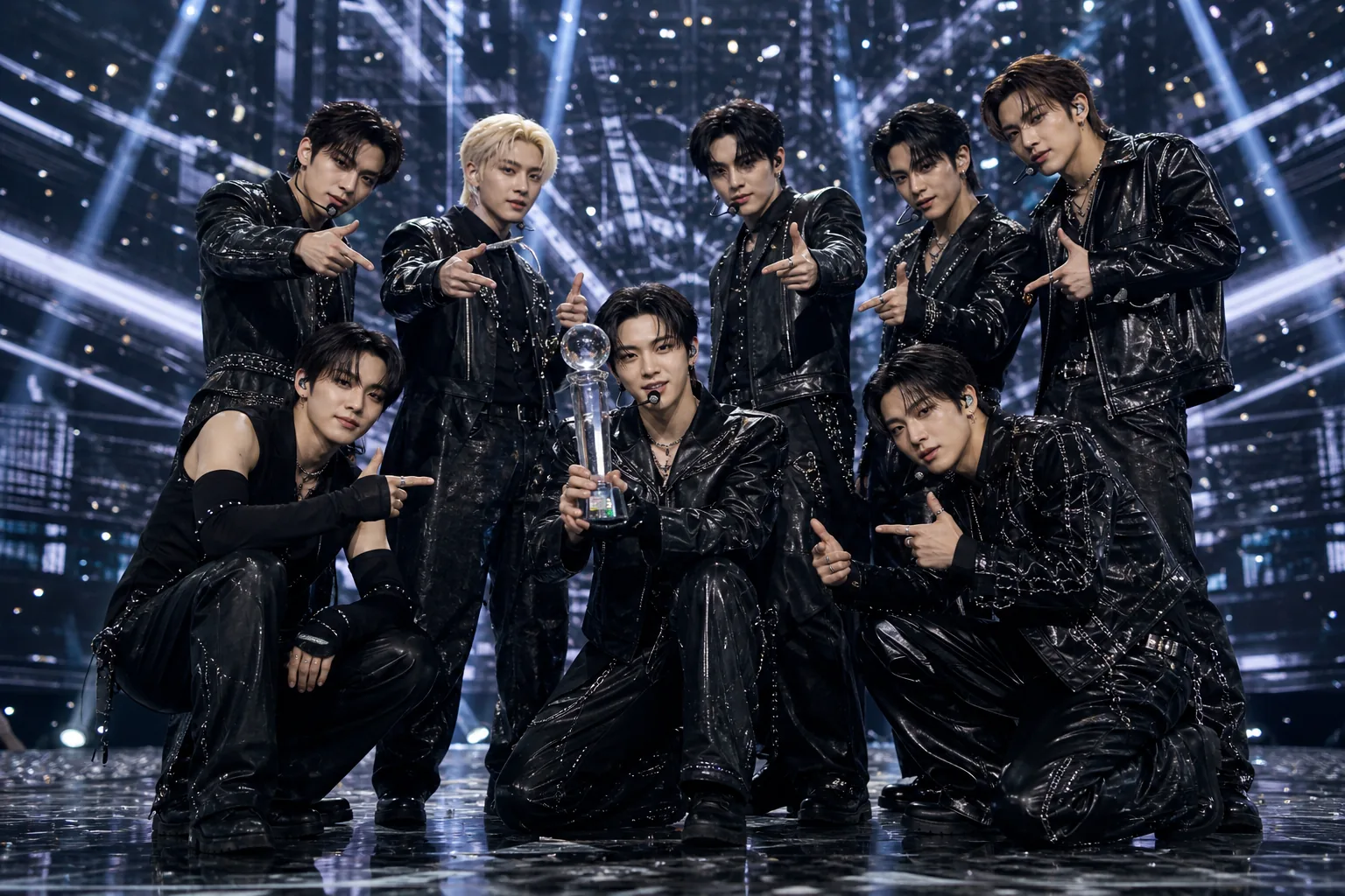 ATEEZ BAD Music Bank stage performance atmosphere