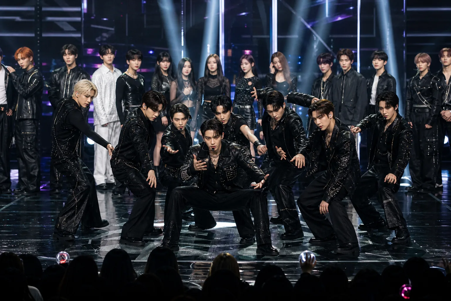 K-pop broadcast lineup with ATEEZ Hearts2Hearts RIIZE and SEVENTEEN V8