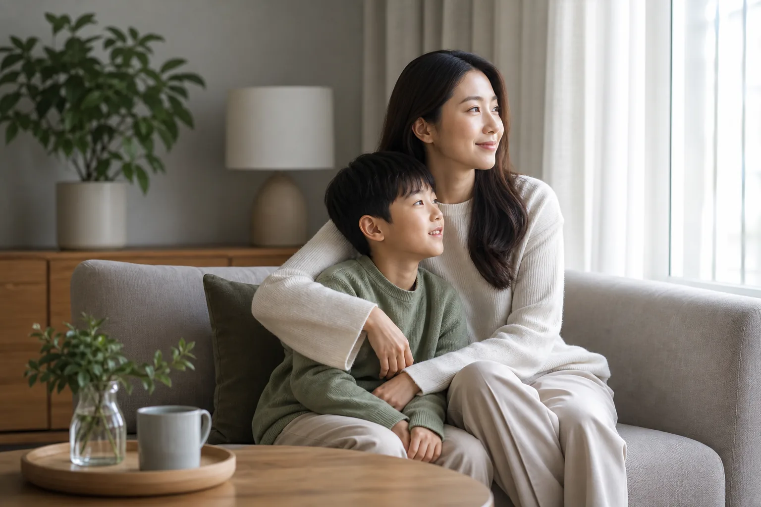 A softly lit home scene representing Oh Yoon Ah's confirmed married life