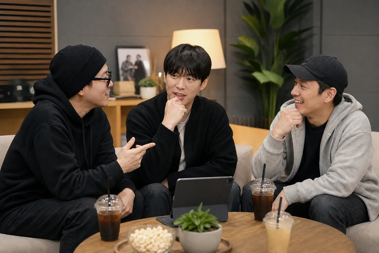 Parent discussing a child's speech contest achievement in Korean entertainment news