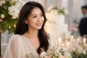 Elegant wedding announcement concept for actress Oh Yoon Ah's remarriage news