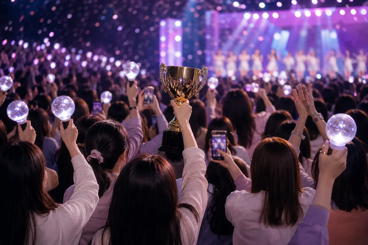 K-pop fans reacting to I.O.I Music Core win and anniversary comeback