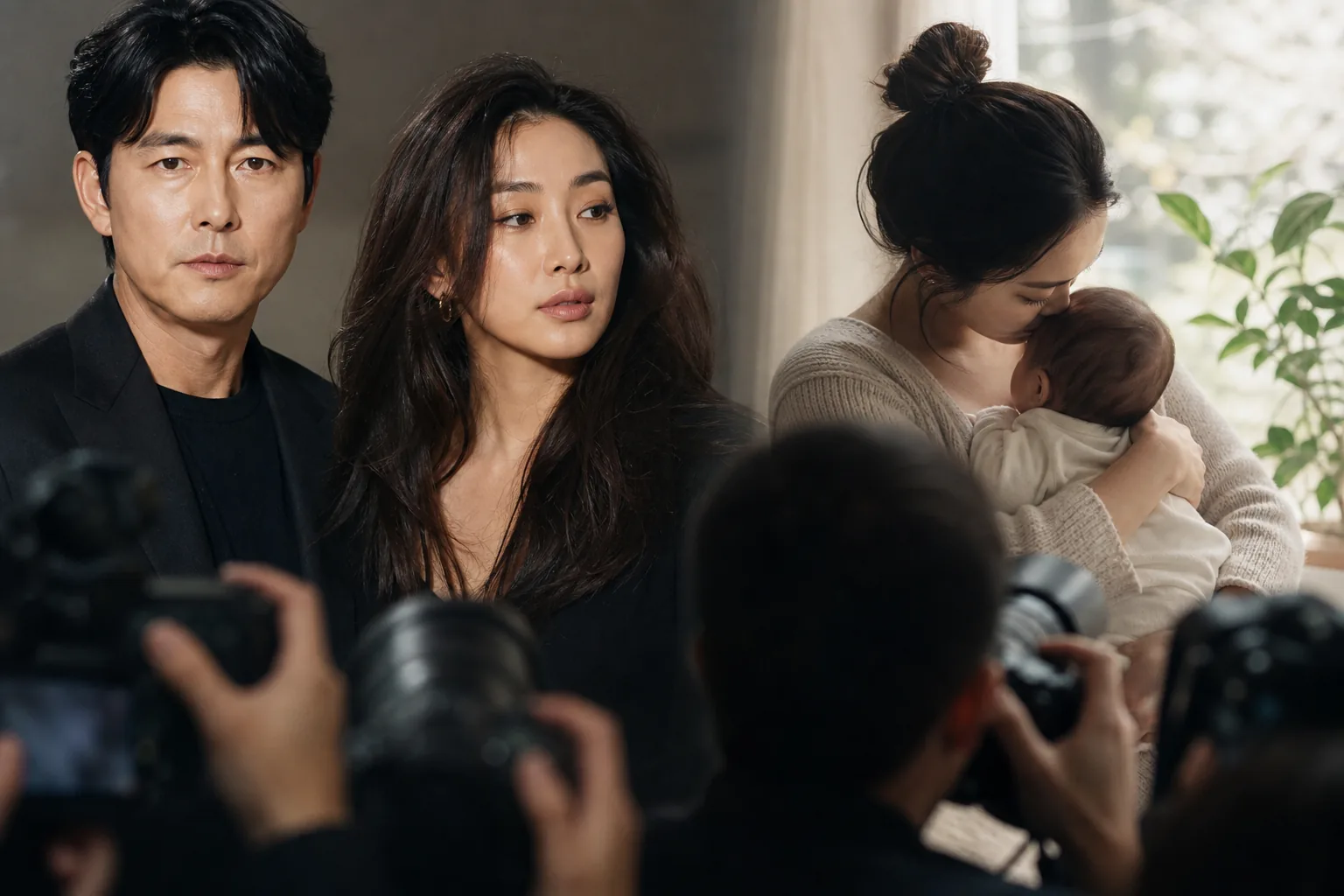 Editorial image about Korean celebrity privacy and public attention