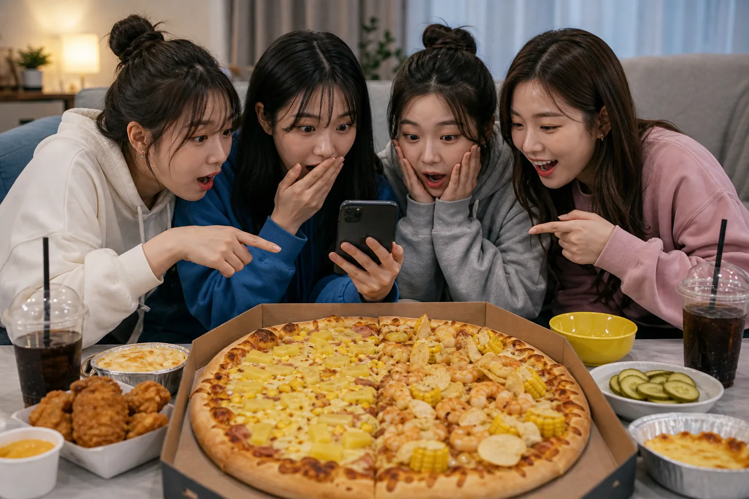 K-pop fans reacting to an unusual Korean-style pizza trend online