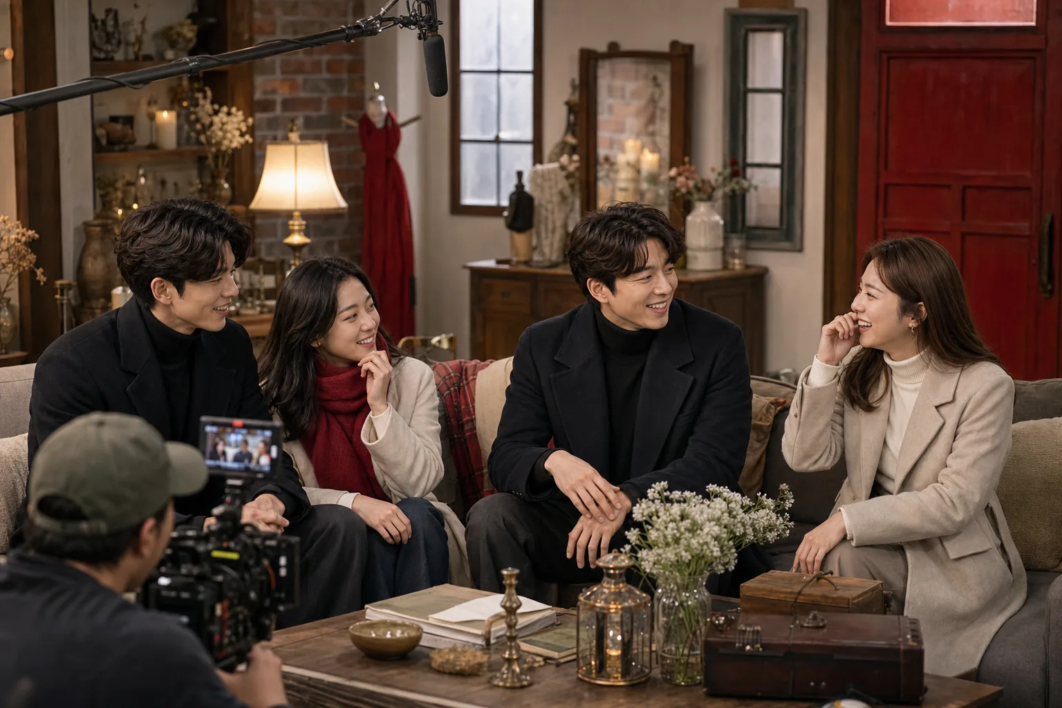 Television crew filming a nostalgic Korean drama reunion program