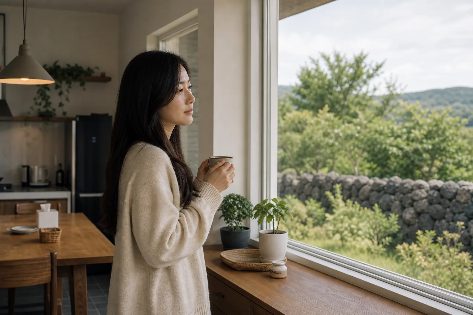 Jeju Island everyday living details including humidity and nature