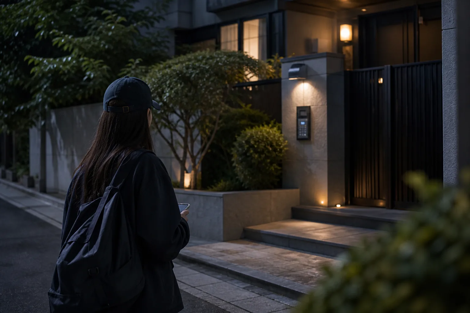AI-generated editorial image about privacy protection around a K-pop artist residence
