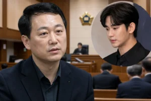 Editorial courtroom image representing Kim Se Ui trial over allegations involving actor Kim Soo Hyun