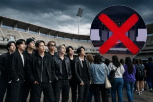 Editorial image of a large concert stadium representing BTS Chile venue uncertainty