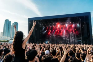 Crowd at a Korean rock festival stage for Incheon Pentaport 2026 lineup news