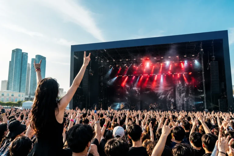Crowd at a Korean rock festival stage for Incheon Pentaport 2026 lineup news